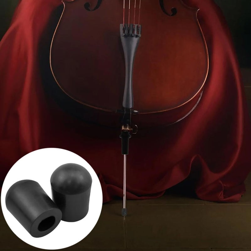 FINBe Cello Endpin Stopper Rubber End Pin Head Stoppers Instrument Accessories for Cello Practice 4PCS (Black) - Image 5